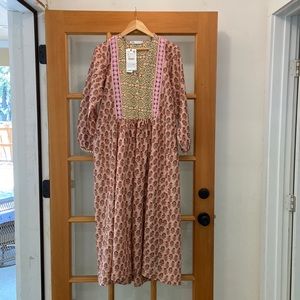 Zara Crochet Trim Printed Dress